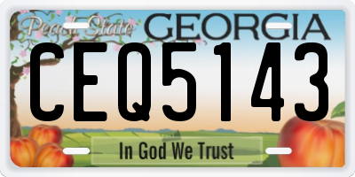 GA license plate CEQ5143