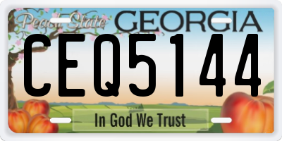 GA license plate CEQ5144
