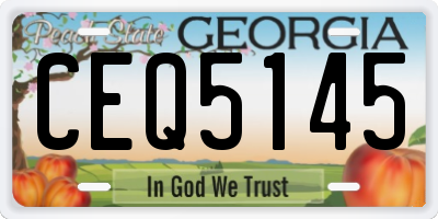 GA license plate CEQ5145