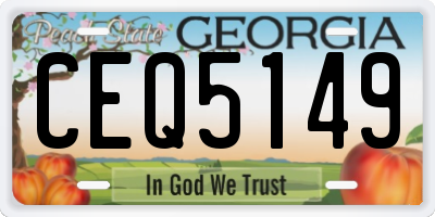 GA license plate CEQ5149