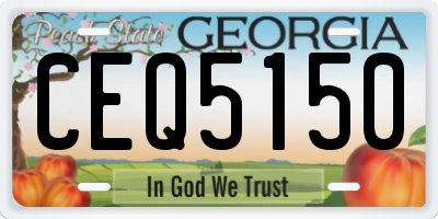 GA license plate CEQ5150