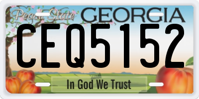 GA license plate CEQ5152