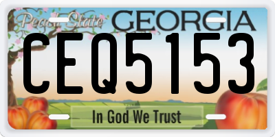 GA license plate CEQ5153