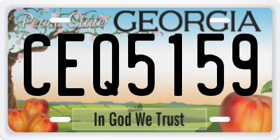 GA license plate CEQ5159