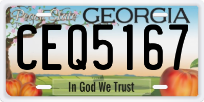 GA license plate CEQ5167