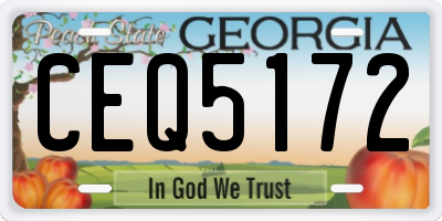 GA license plate CEQ5172
