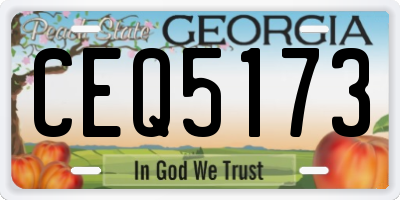 GA license plate CEQ5173