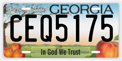 GA license plate CEQ5175