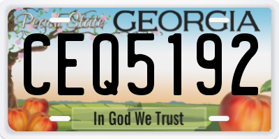 GA license plate CEQ5192