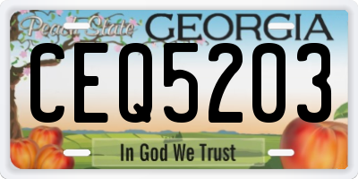 GA license plate CEQ5203