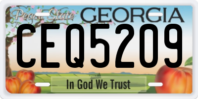 GA license plate CEQ5209