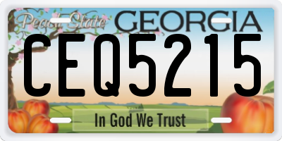 GA license plate CEQ5215