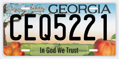 GA license plate CEQ5221