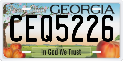 GA license plate CEQ5226