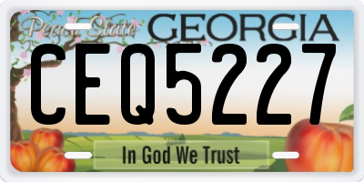 GA license plate CEQ5227