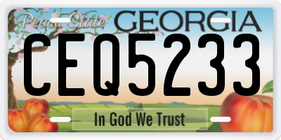 GA license plate CEQ5233