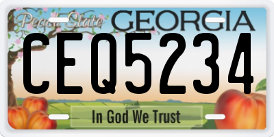 GA license plate CEQ5234