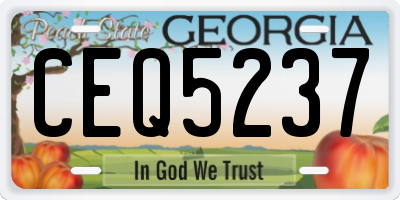 GA license plate CEQ5237