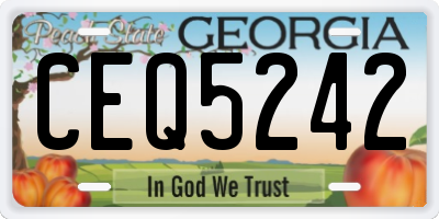 GA license plate CEQ5242