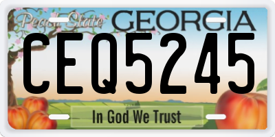 GA license plate CEQ5245