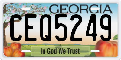 GA license plate CEQ5249