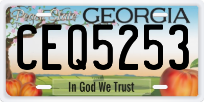 GA license plate CEQ5253