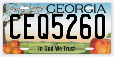 GA license plate CEQ5260