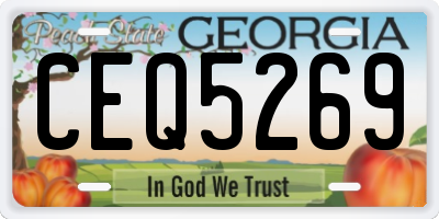 GA license plate CEQ5269