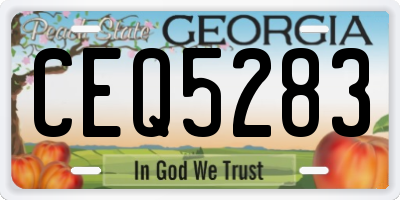 GA license plate CEQ5283