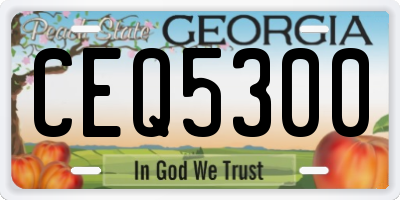 GA license plate CEQ5300