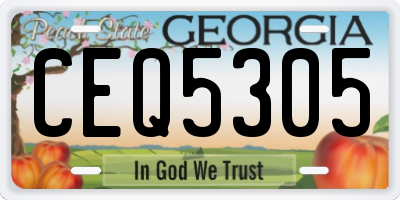 GA license plate CEQ5305