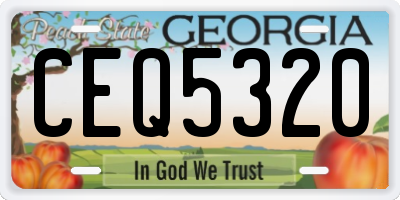 GA license plate CEQ5320