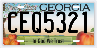 GA license plate CEQ5321