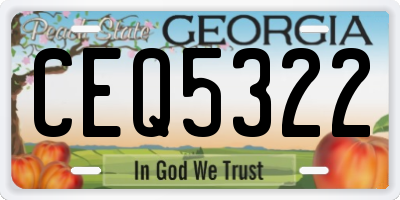 GA license plate CEQ5322
