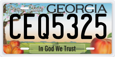 GA license plate CEQ5325