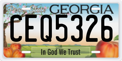 GA license plate CEQ5326