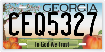 GA license plate CEQ5327