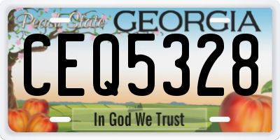 GA license plate CEQ5328