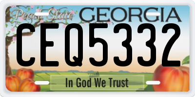GA license plate CEQ5332