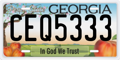 GA license plate CEQ5333