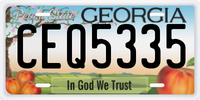 GA license plate CEQ5335