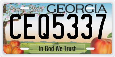 GA license plate CEQ5337