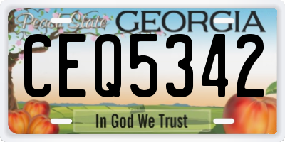 GA license plate CEQ5342