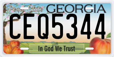 GA license plate CEQ5344