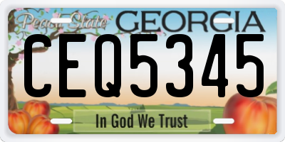 GA license plate CEQ5345