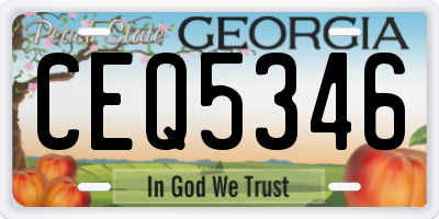 GA license plate CEQ5346