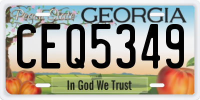 GA license plate CEQ5349