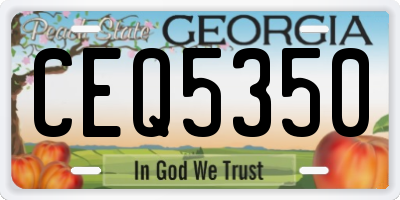 GA license plate CEQ5350
