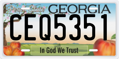 GA license plate CEQ5351