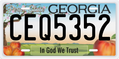 GA license plate CEQ5352